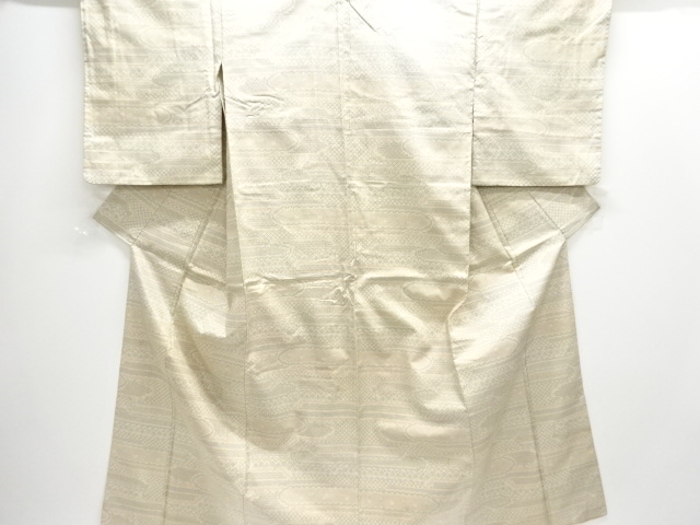 アンティーク　抽象模様織り出し十日町紬着物